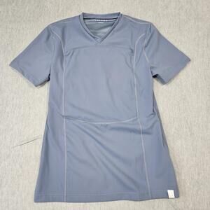 Lalabu Shirt Mens Medium Blue Dad Shirt V-Neck Short Sleeve Babywearing Carrier